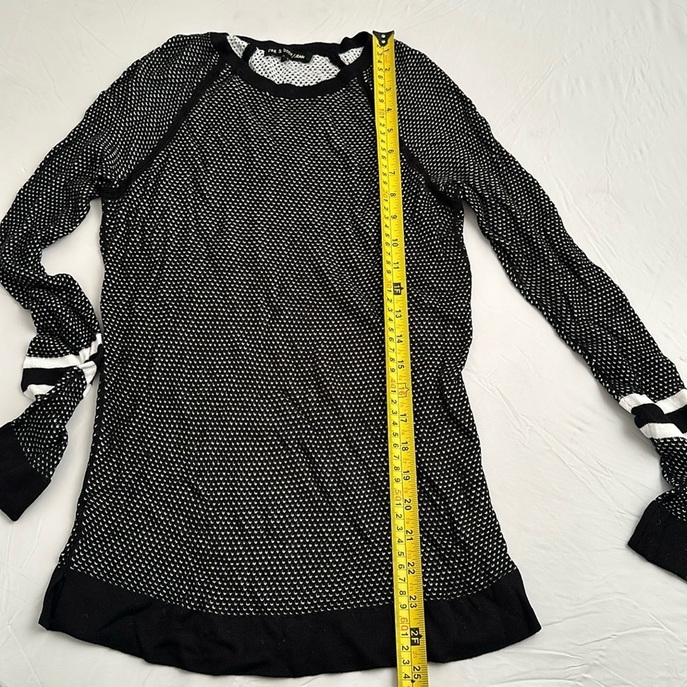 Rag and Bone black and white open knit raglan sleeve sweater xs - Picture 7 of 9
